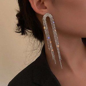 Rhinestone Vintage Style Tassel Drop Earrings